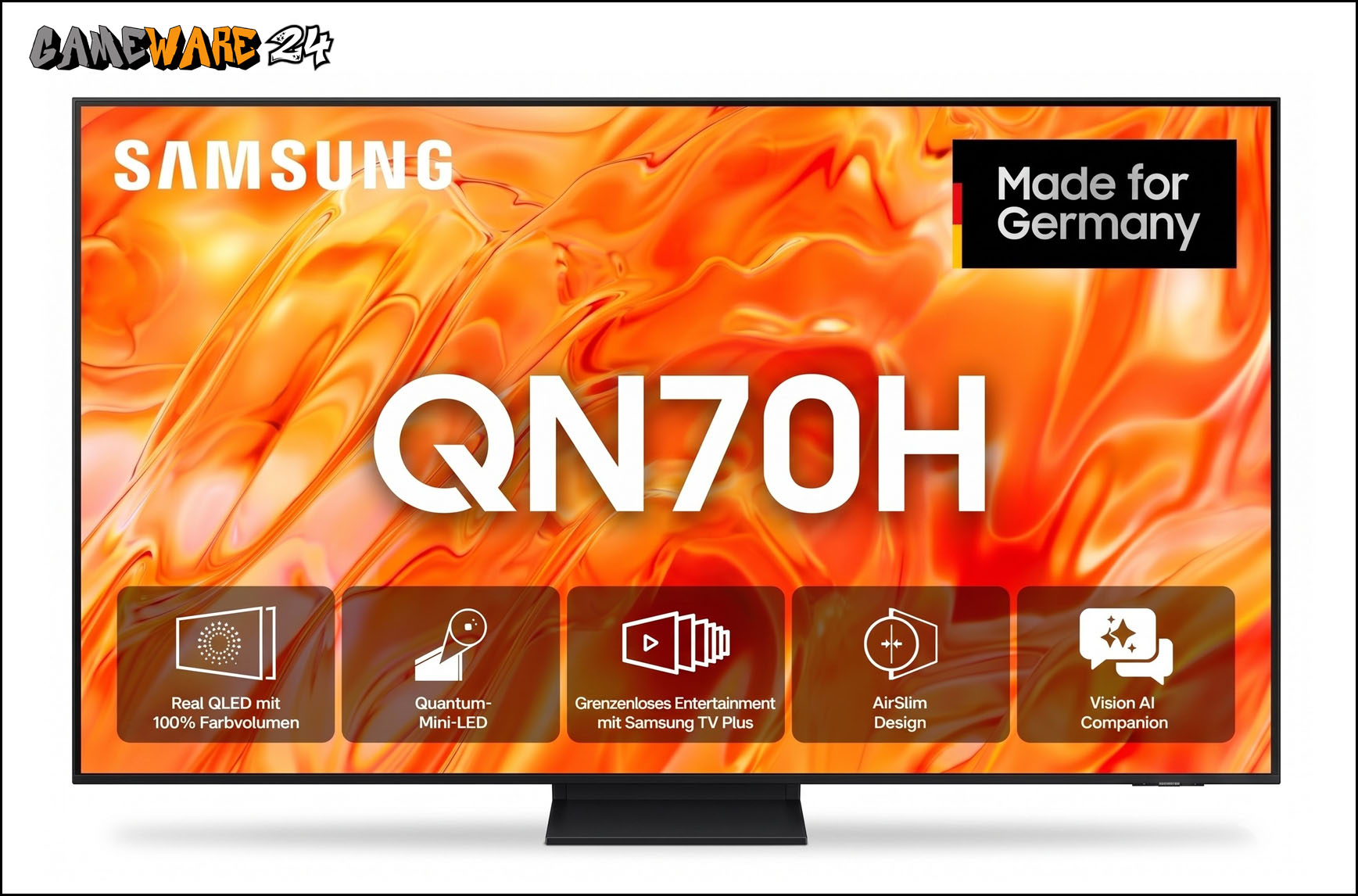 Der Samsung GQ75QN70H mit seinem riesigen 75-Zoll-Display.